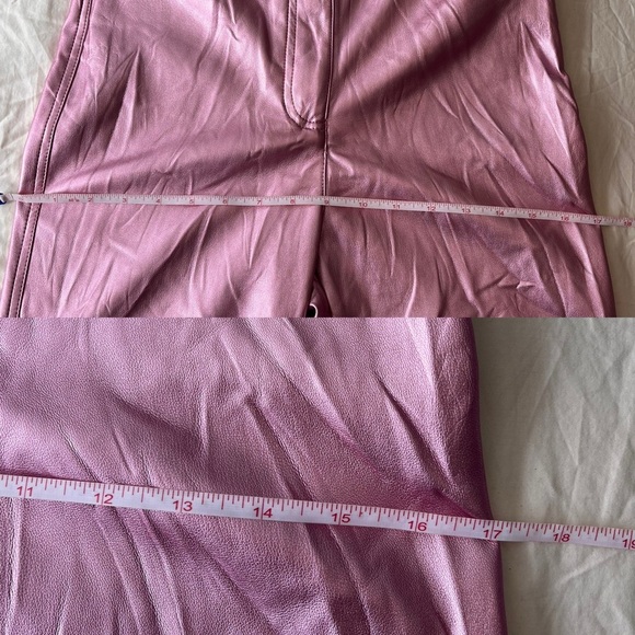 NWOT Rachel Zoe Metallic Faux Leather Pants 4 Pink - Picture 11 of 13